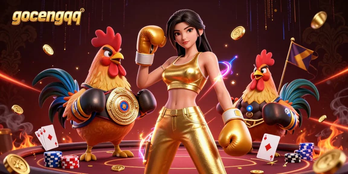 Experience thrilling gameplay with gocengqq through a vibrant 3D poker scene featuring energetic characters.