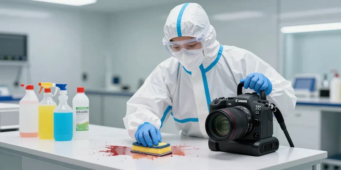 Tatortreinigung in Dortmund: Fachkraft bei der professionellen Reinigung eines Tatorts mit modernster Technik