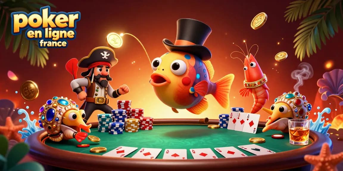 Jouez au poker en ligne France avec des personnages animés fascinants et des éléments captivants.