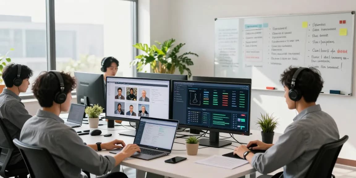 AI image detector interface in a modern workspace showing flagged content and analytics.