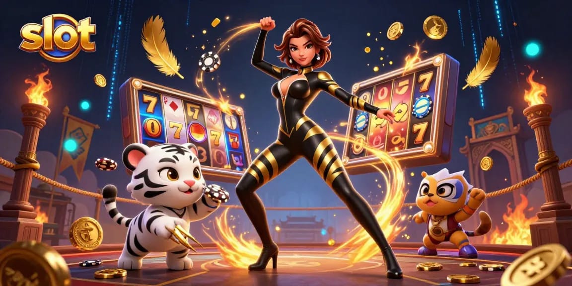 Spin and win big on slot games with a glamorous 3D scene filled with action and excitement.