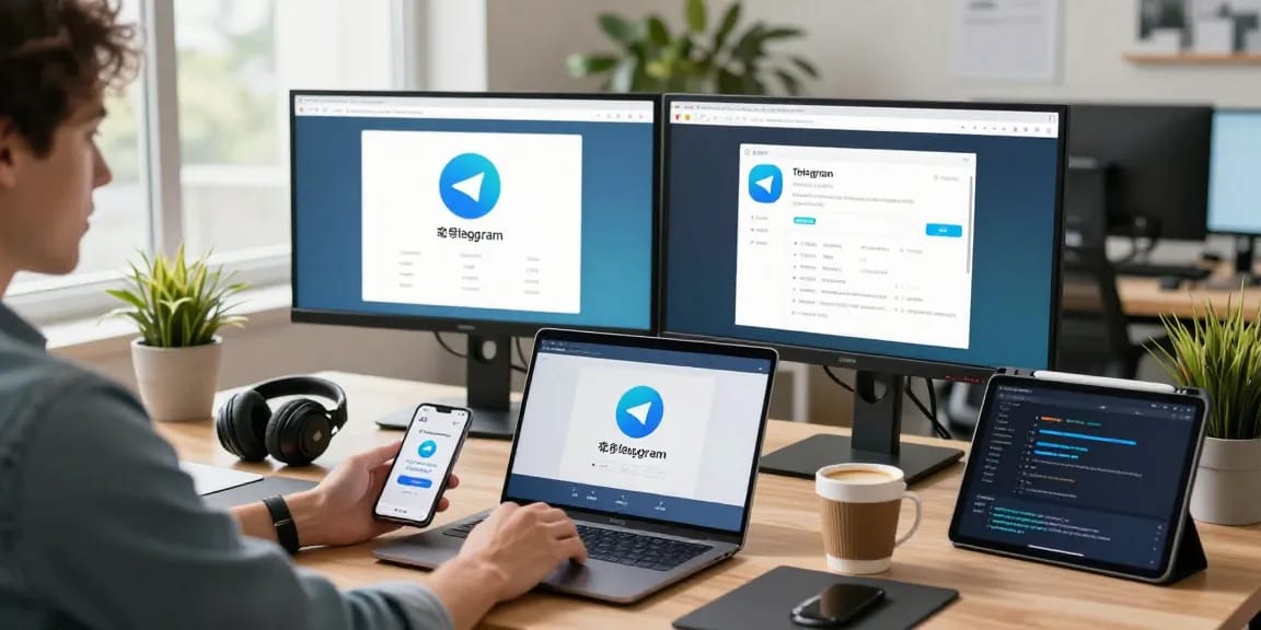Explore essential telegram china features in a modern tech workspace.