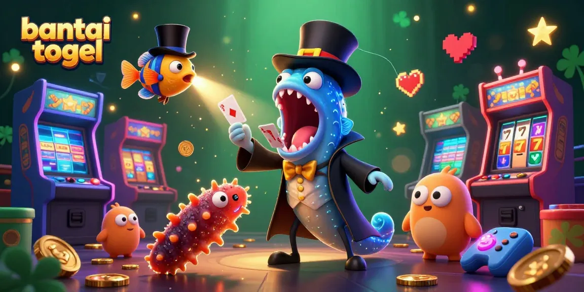 Experience the excitement of bantai togel casino games with vibrant 3D characters in action-packed illustration.