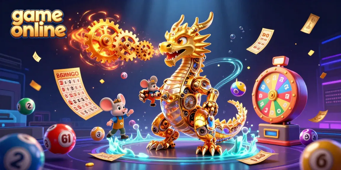 Experience thrilling gameplay with a golden dragon in a vibrant game online scene filled with lottery excitement.