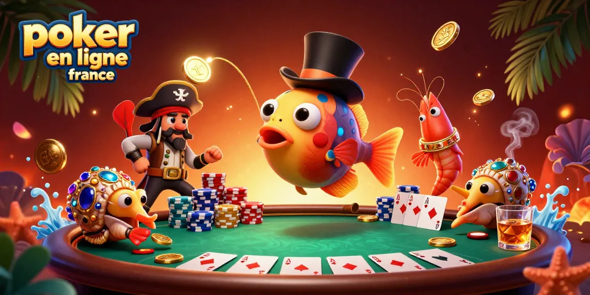 Jouez au poker en ligne France avec des personnages animés fascinants et des éléments captivants.