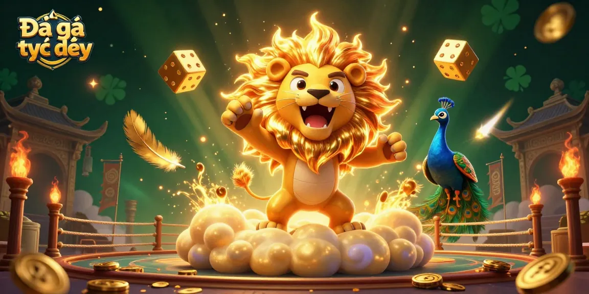 Engage with Đá gà trực tiếp in a dynamic showdown with epic characters and vibrant effects.