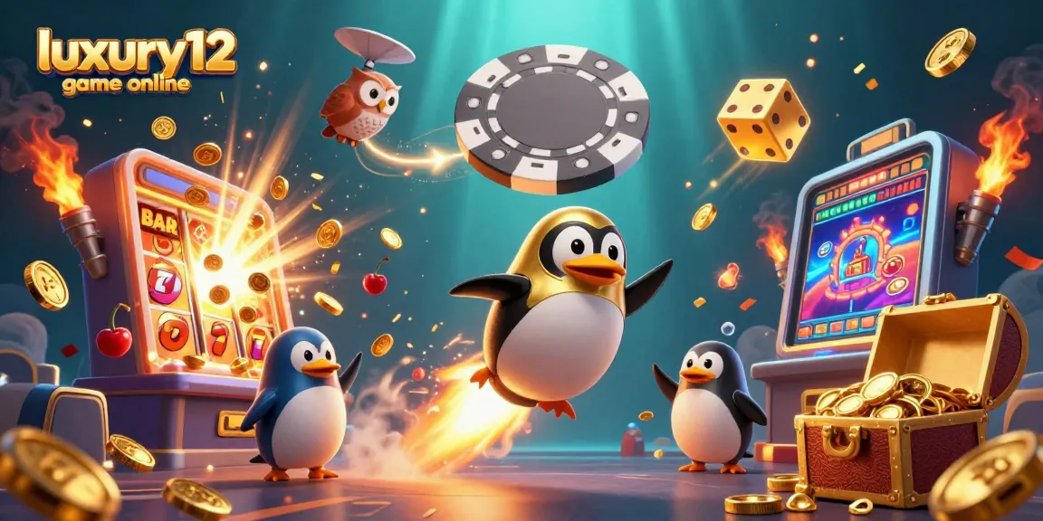 Experience luxury12 game online with a vibrant scene of winning slots and golden adventures.