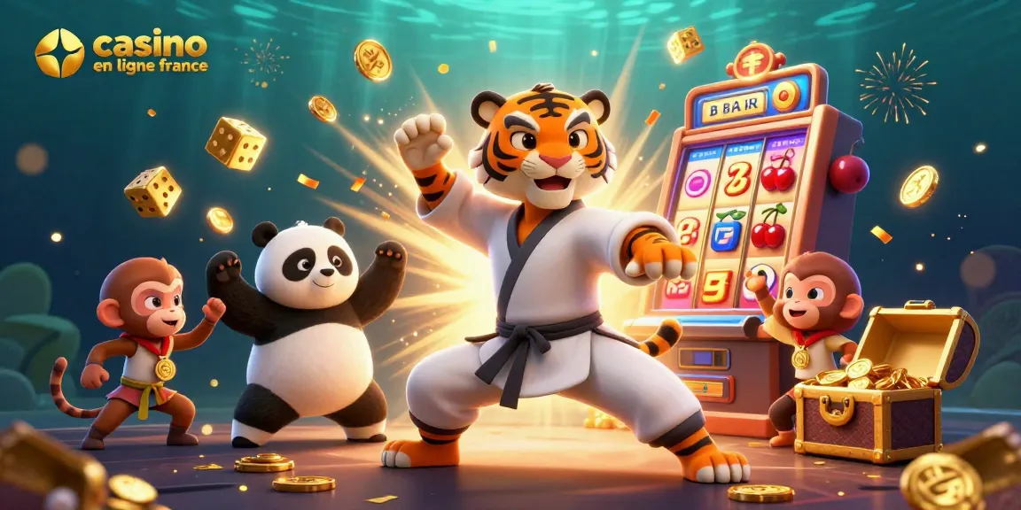 Jouez avec un casino en ligne en France dans une scène dynamique de jeux de casino.