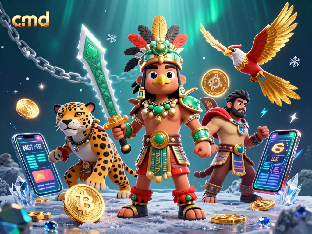 Engage with cmd illustrated characters amid vibrant crypto casino elements for an immersive experience.