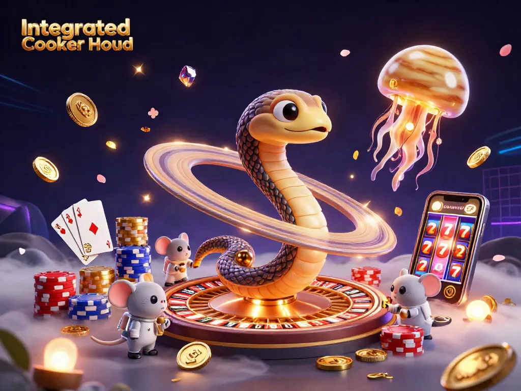 Bet on the Integrated Cooker Hood as the Saturn snake spins in a vibrant casino scene.