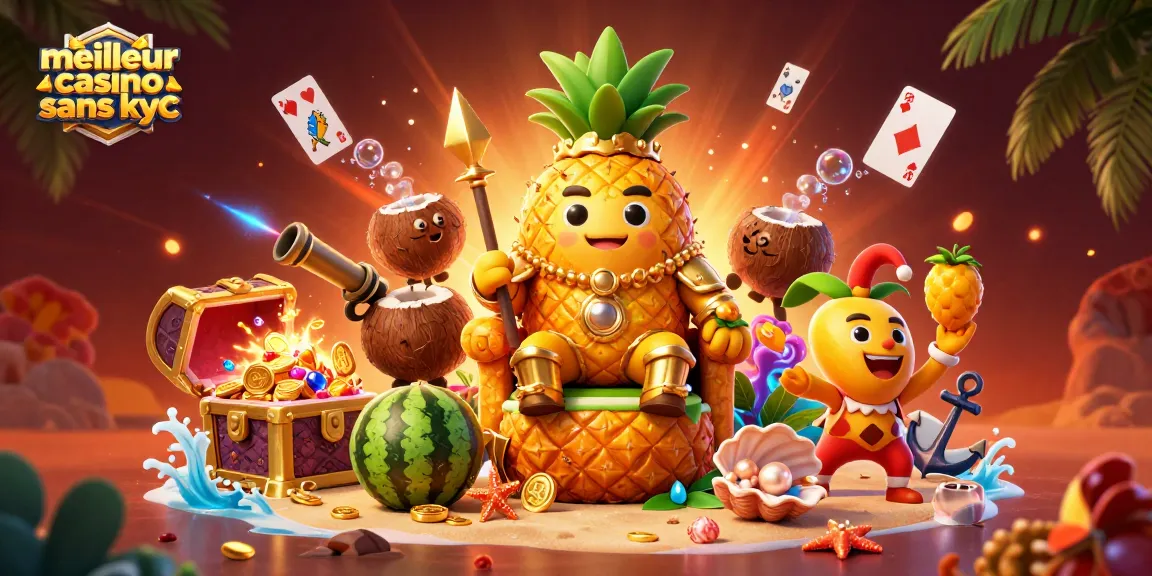 Jouez dans un meilleur casino sans KYC avec cette illustration dynamique et colorée captivant l'excitation des jeux.