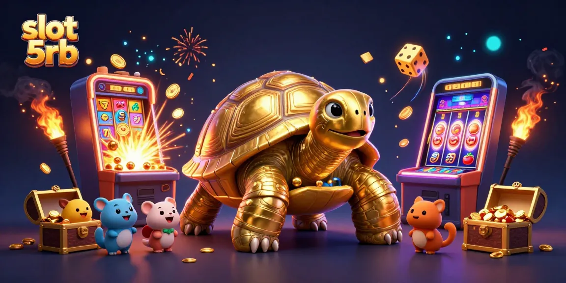 Experience thrilling gameplay with slot 5rb as a colossal golden tortoise plays a jackpot pinball game.
