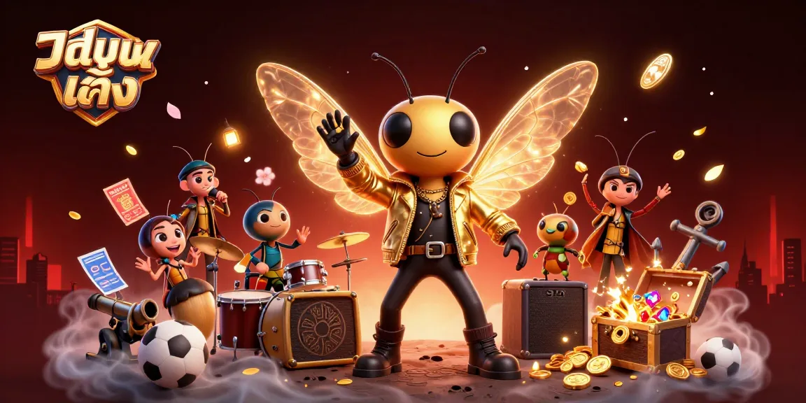 Engage in แทงบอลเต็ง with lively cartoon characters and vibrant casino elements in a dynamic sports scene.