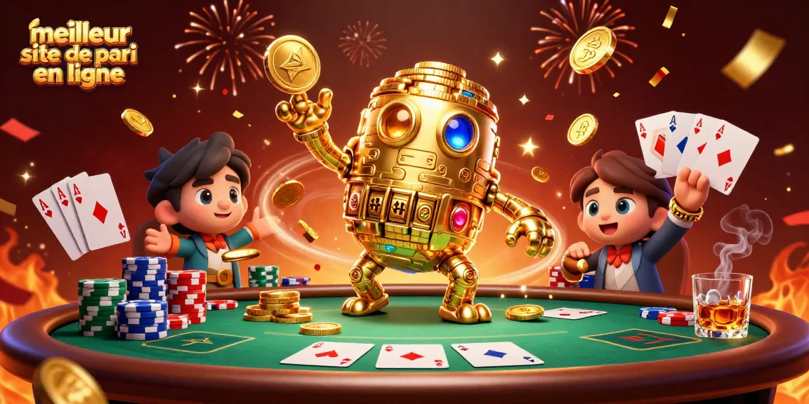 Pariez avec le meilleur site de pari en ligne entouré de jetons de poker colorés et de confettis.