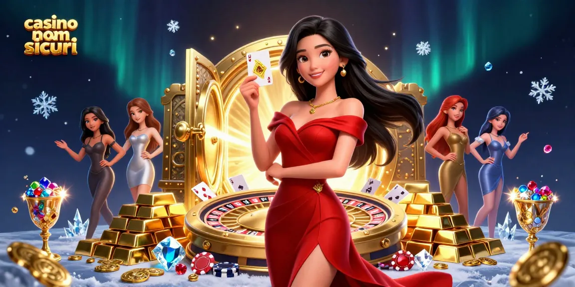 Interagisci con i casinò non AAMS sicuri in questa vivace e raffinata illustrazione di casinò che mostra l'emozione della vittoria.