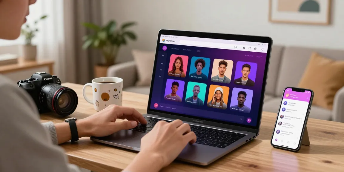 Engaging in NSFW AI chat on a modern laptop with vibrant interface and cozy atmosphere.