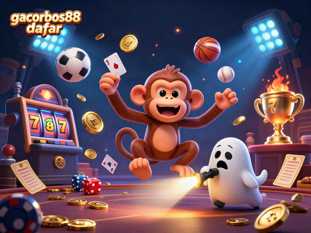 Engage with gacorbos88 daftar in a vibrant 3D gambling world showcasing action and excitement.