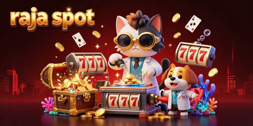 Memenangkan jackpot di raja slot dengan karakter kucing ilmuwan dan anjing.