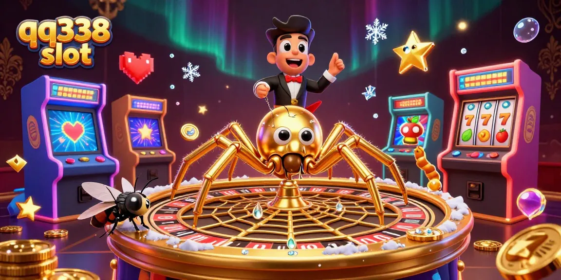 Engage in thrilling gameplay with qq338 slot in a vibrant casino-themed illustration featuring dynamic characters.