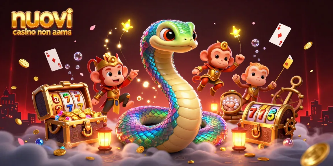 Scopri i nuovi casino non AAMS con vantaggi esclusivi e giochi avvincenti, in un'illustrazione vivace.