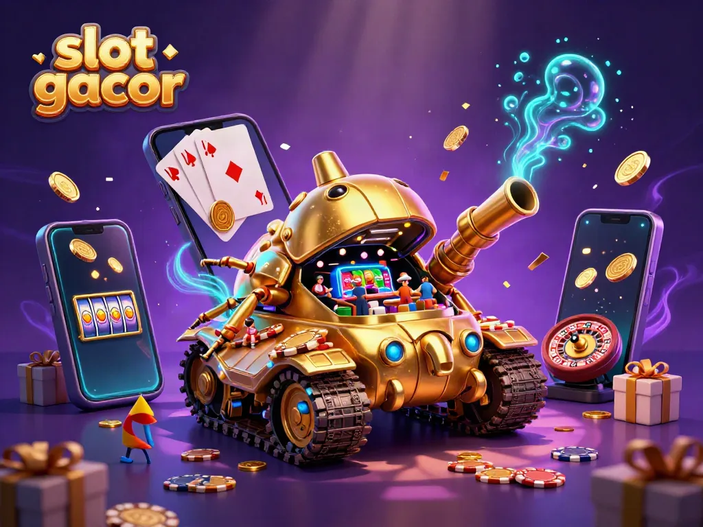 Engage with dynamic slot gacor gameplay featuring a golden beetle tank casino bursting with action.