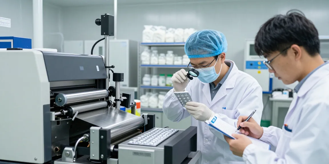 Efficient pharmaceutical manufacturing company South Africa operating advanced blister packaging technology in a cleanroom.