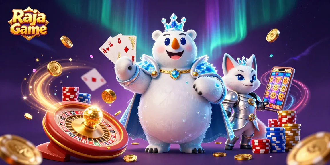 Engage with Raja Game and enjoy the thrill of vibrant casino adventures in this dynamic illustration.