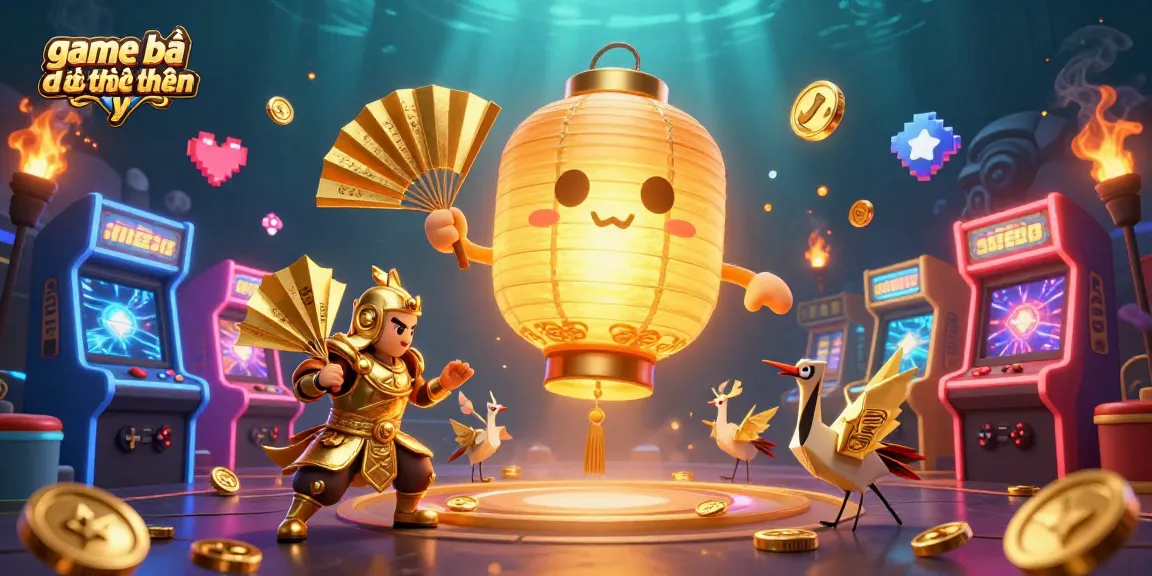 Engage with the best game bài đổi thưởng uy tín, featuring vibrant characters and arcade elements.