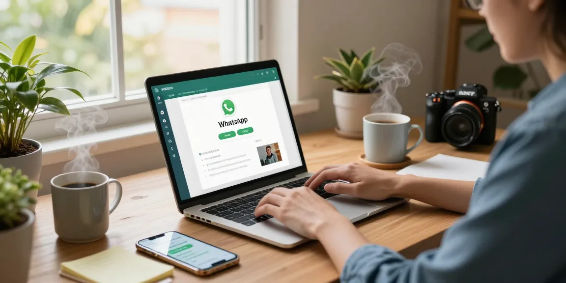 Using WhatsApp網頁版 in a modern home office for effective communication.